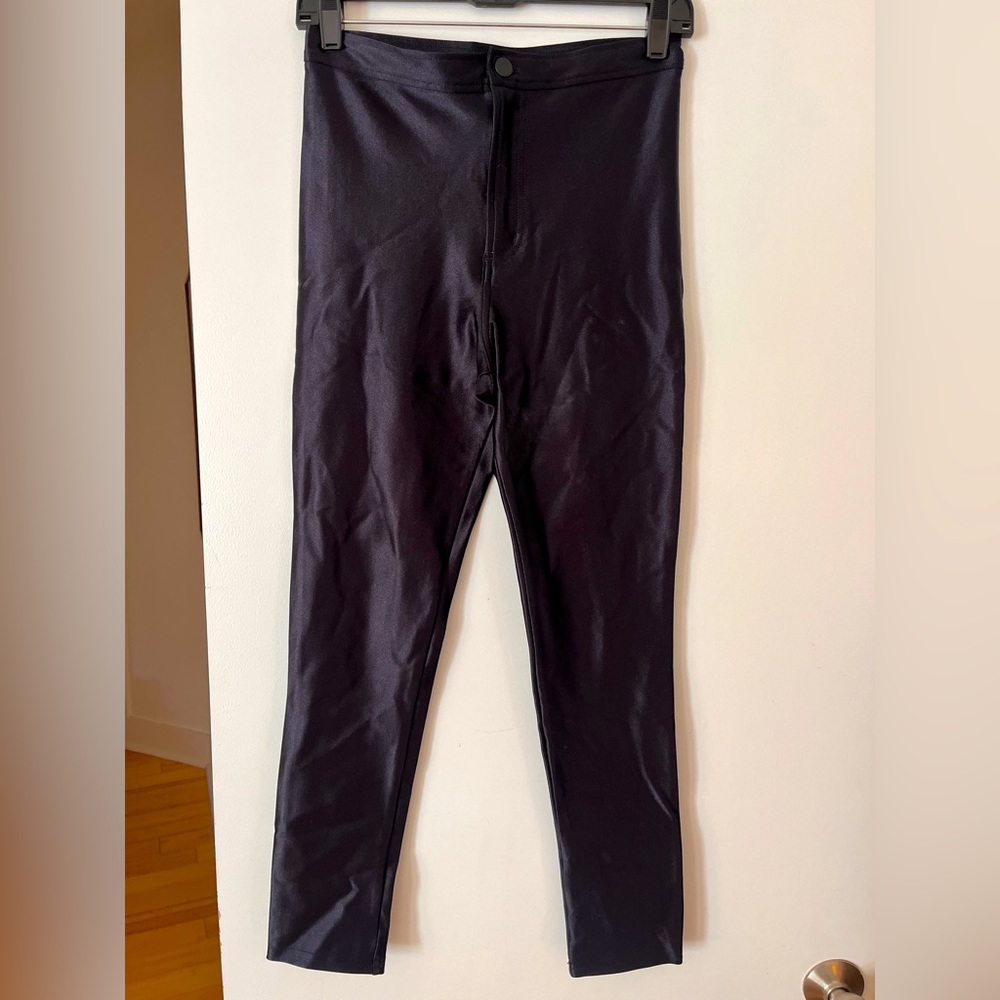 American Apparel shiny black nylon leggings